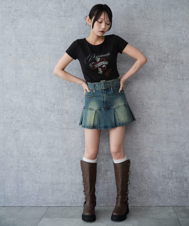 デニム中濃加工 モデル：159cm F着用