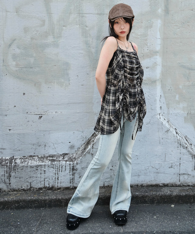 ブラックチェック1 モデル：159cm F着用