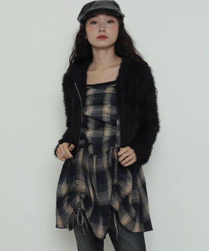 ブルーチェック２ モデル：161cm F着用