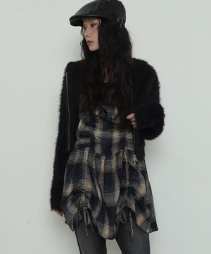 ブルーチェック２ モデル：161cm F着用