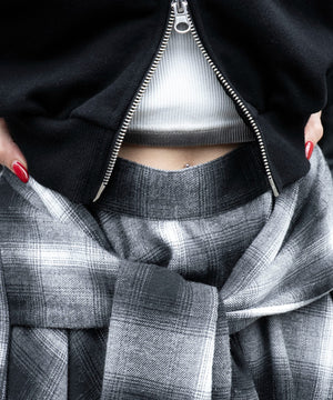 ネルシャツライクイレヘムミニスカート