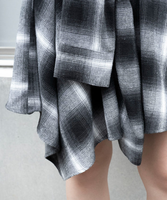 ネルシャツライクイレヘムミニスカート