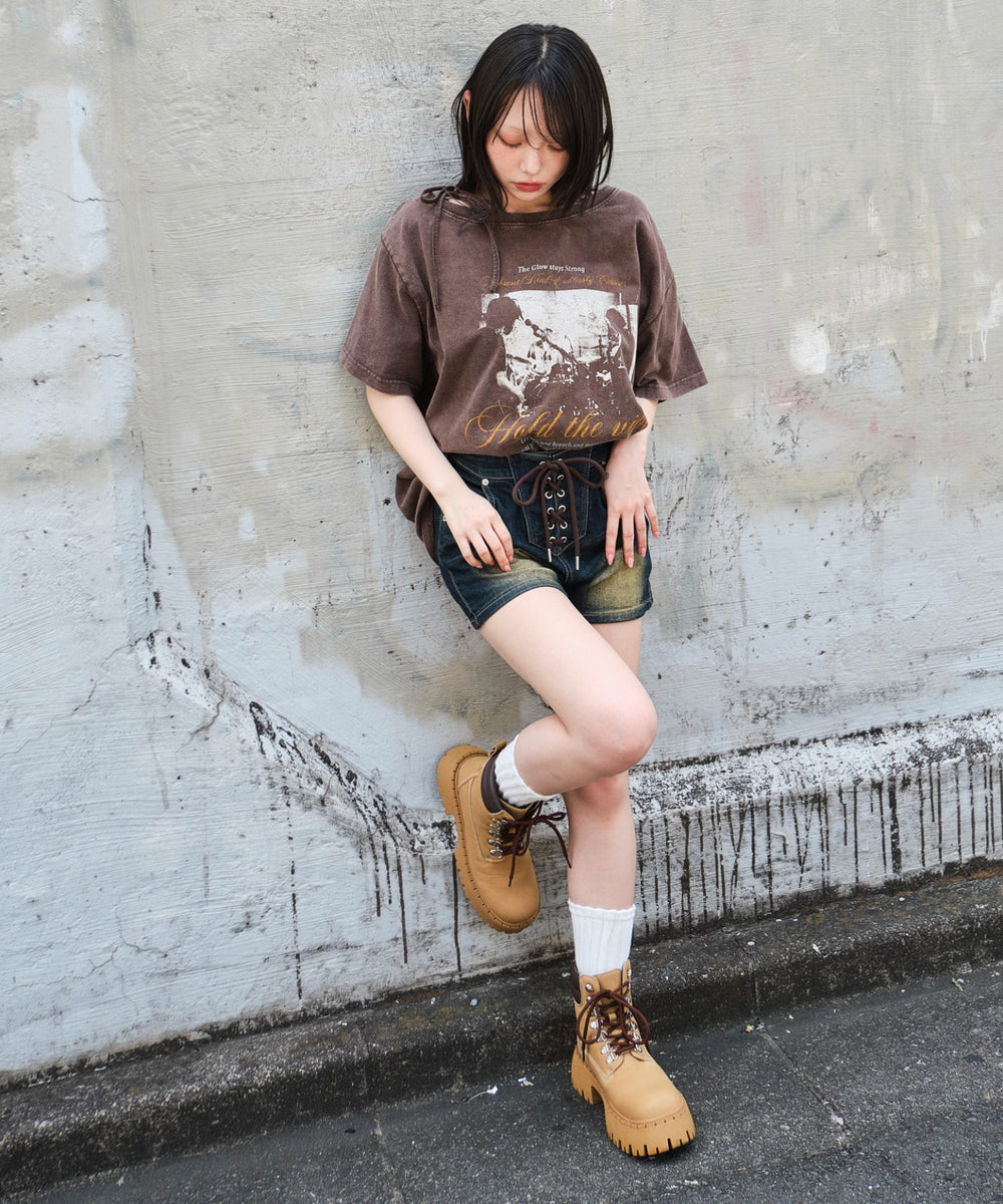 デニム中濃加工 モデル：159cm M着用