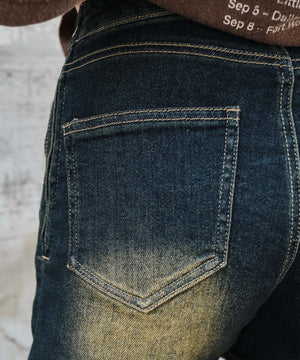 レースアップデニムショートパンツ