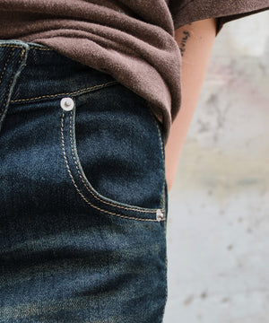 レースアップデニムショートパンツ