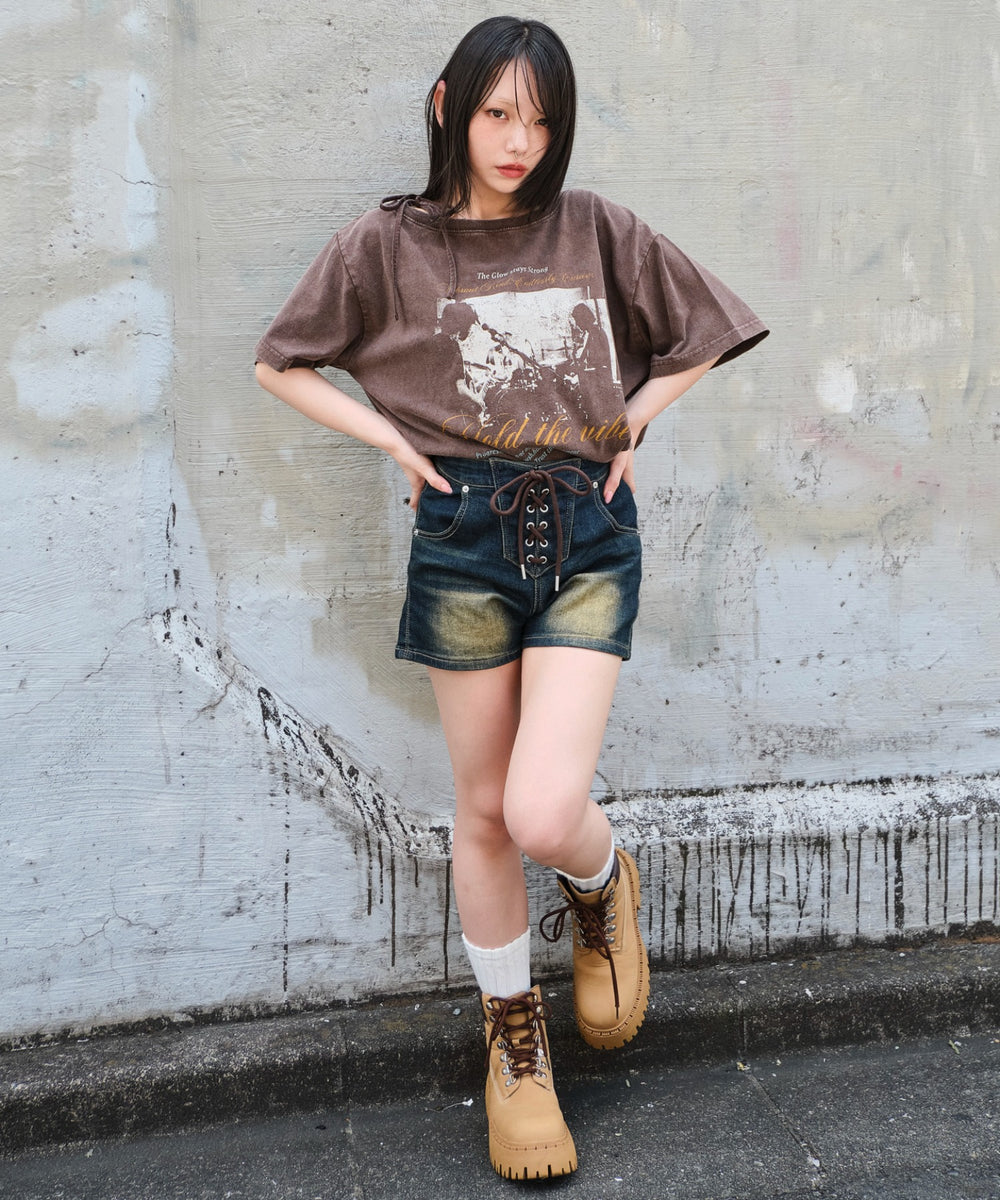 デニム中濃加工 モデル：159cm M着用