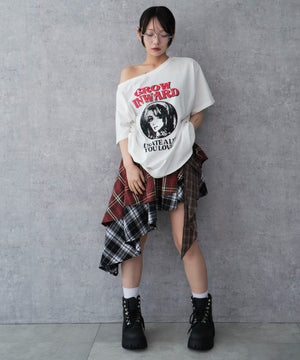 レッドチェック1 モデル：159cm F着用