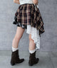 ブルーチェック1 モデル：159cm F着用
