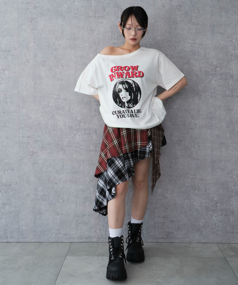 レッドチェック1 モデル：159cm F着用