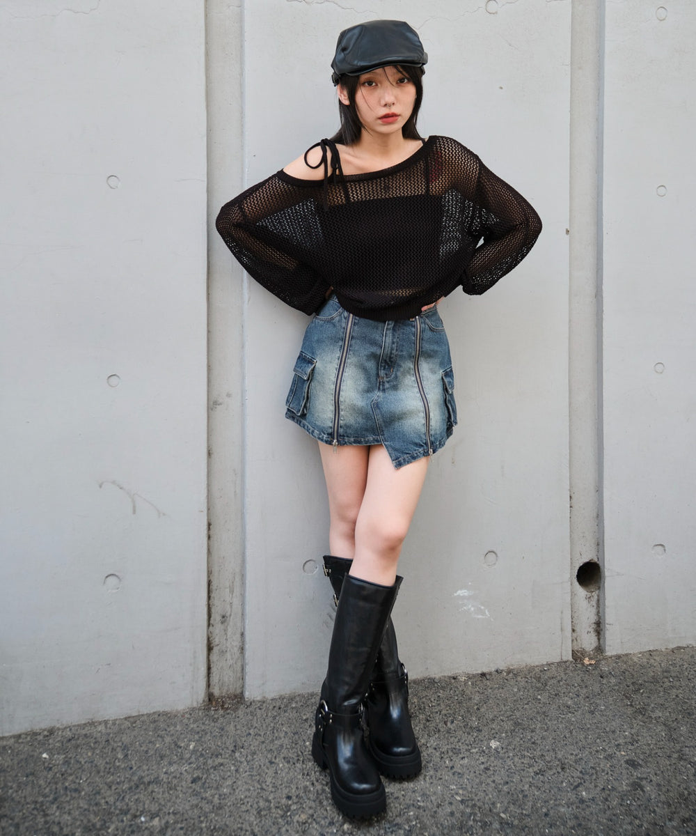 デニム濃加工 モデル：159cm F着用