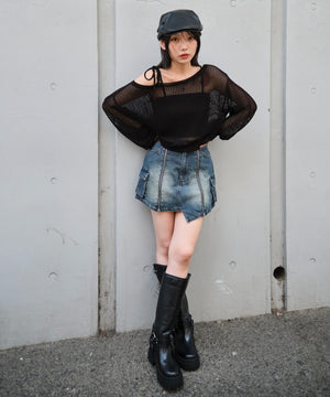 デニム濃加工 モデル：159cm F着用