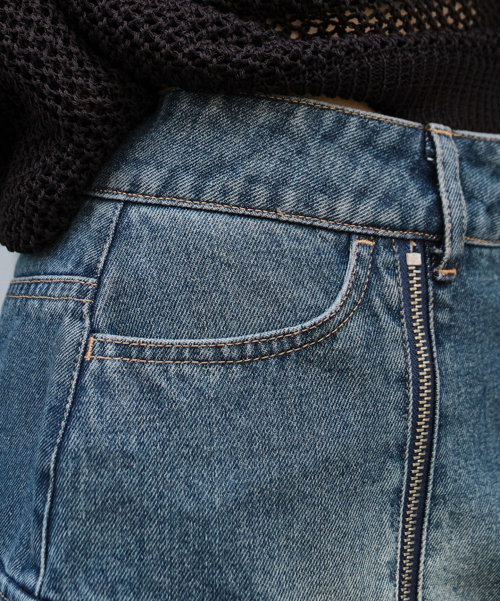 ジップカーゴデニムスカパン