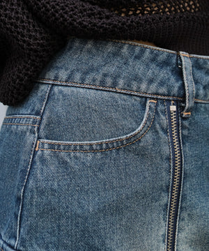 ジップカーゴデニムスカパン