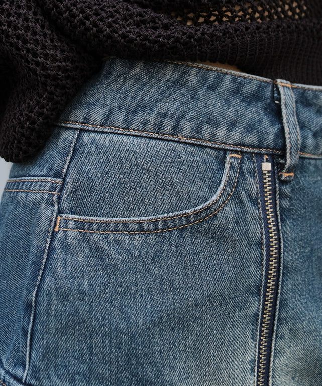 ジップカーゴデニムスカパン