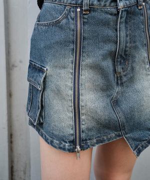 ジップカーゴデニムスカパン