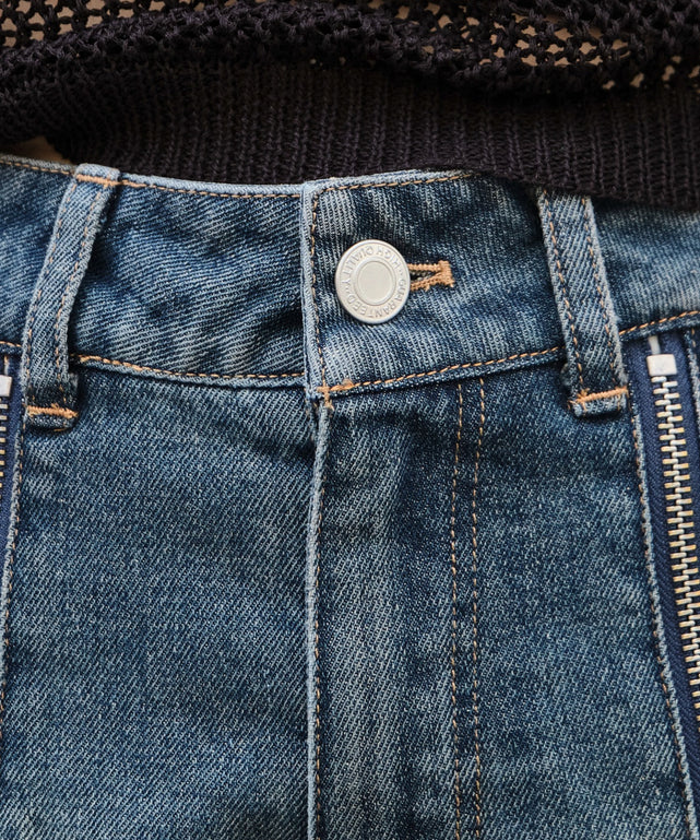 ジップカーゴデニムスカパン