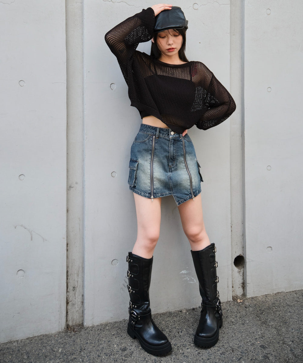 デニム濃加工 モデル：159cm F着用