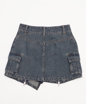 ジップカーゴデニムスカパン