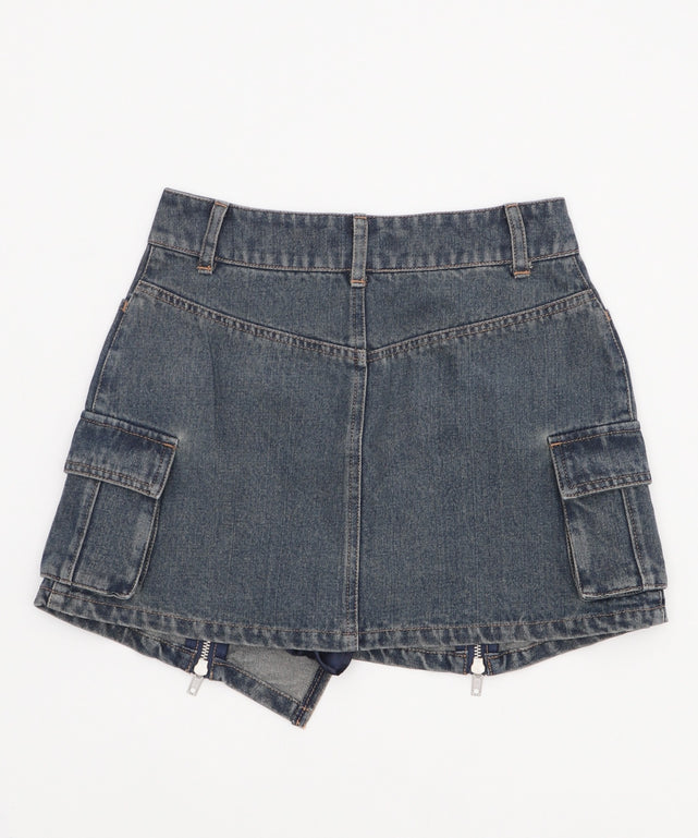 ジップカーゴデニムスカパン