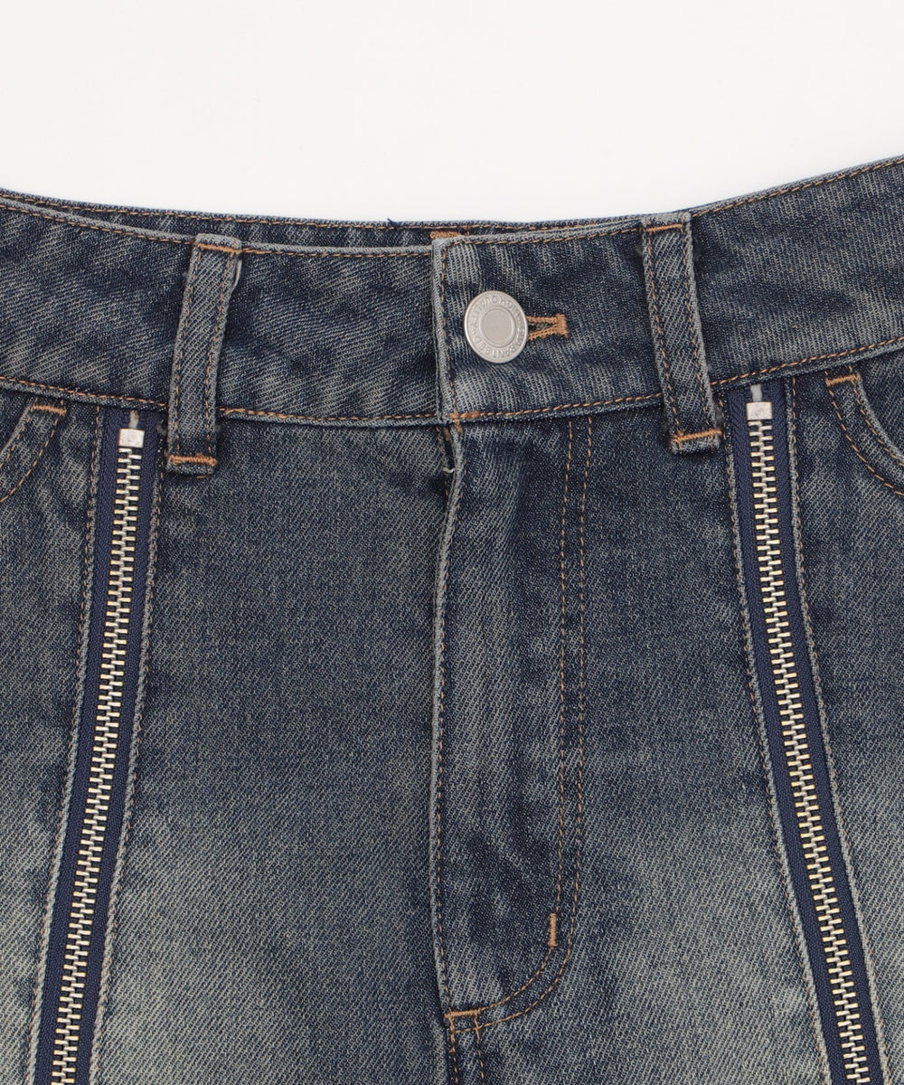 ジップカーゴデニムスカパン