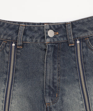 ジップカーゴデニムスカパン