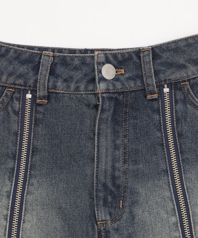 ジップカーゴデニムスカパン