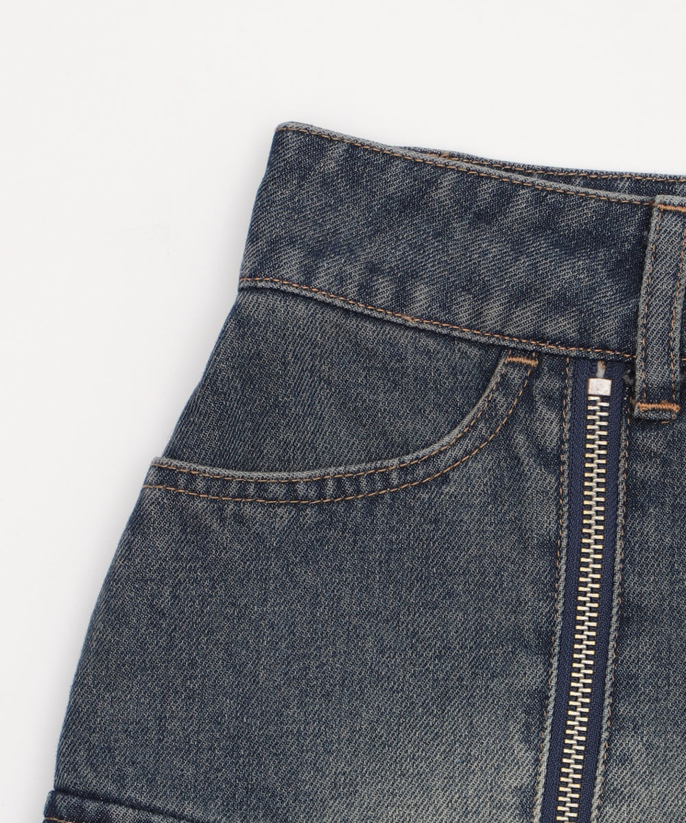 ジップカーゴデニムスカパン