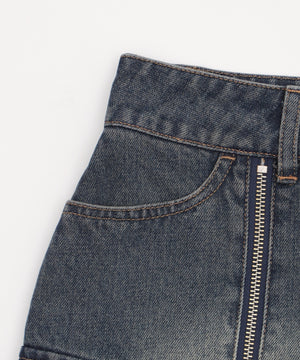 ジップカーゴデニムスカパン