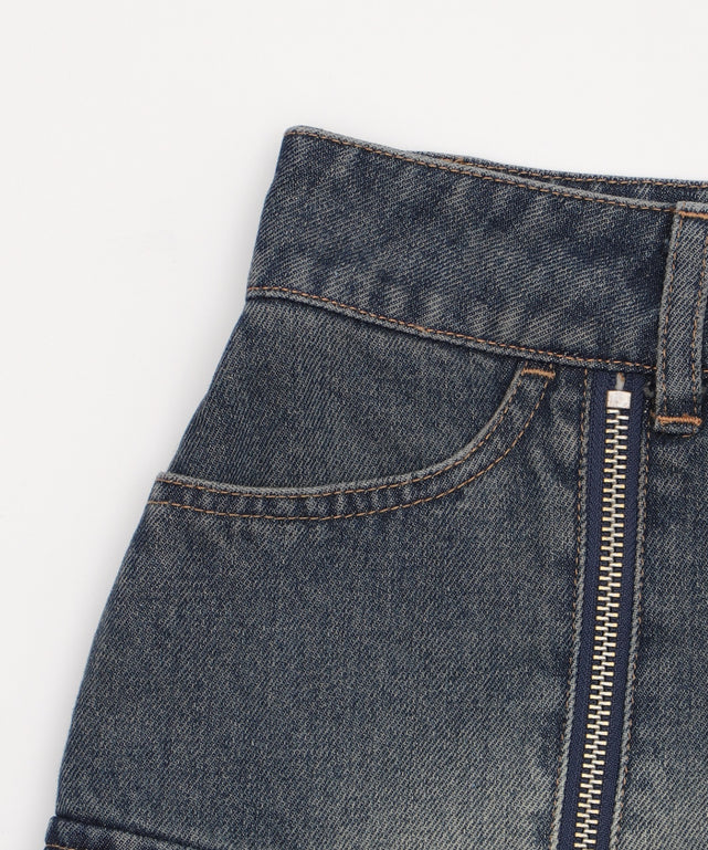 ジップカーゴデニムスカパン