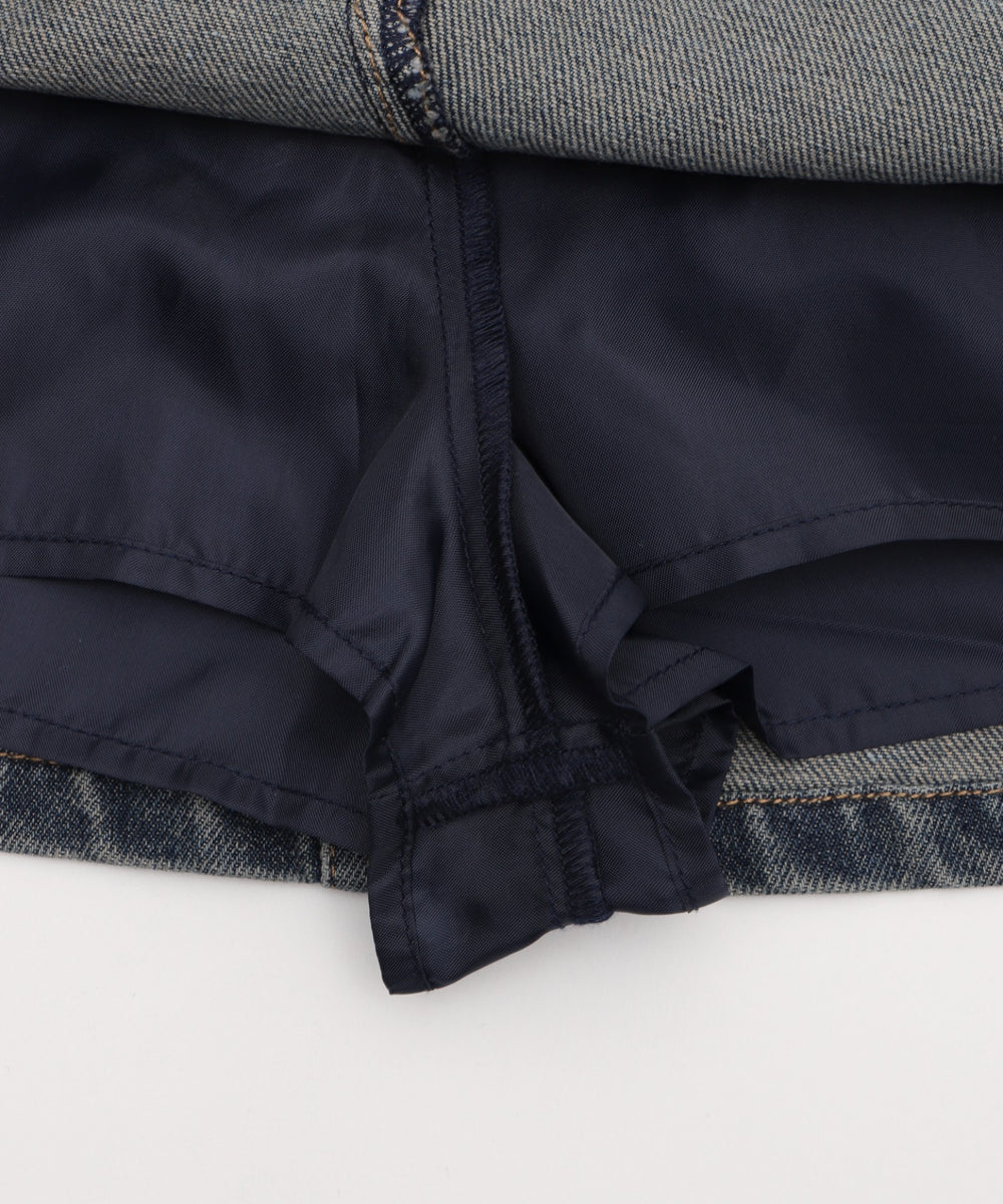 ジップカーゴデニムスカパン