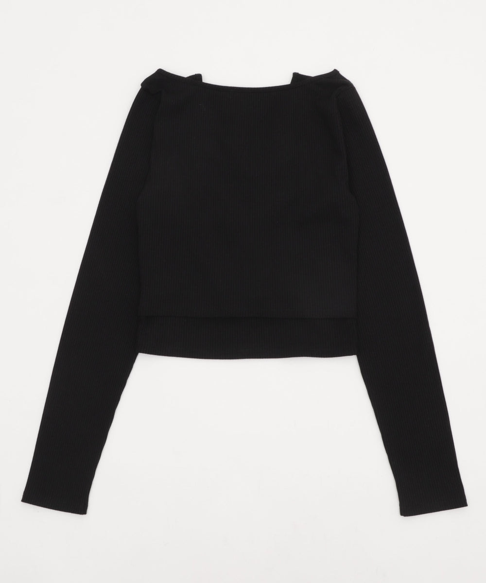 レイヤード風レースアップトップス