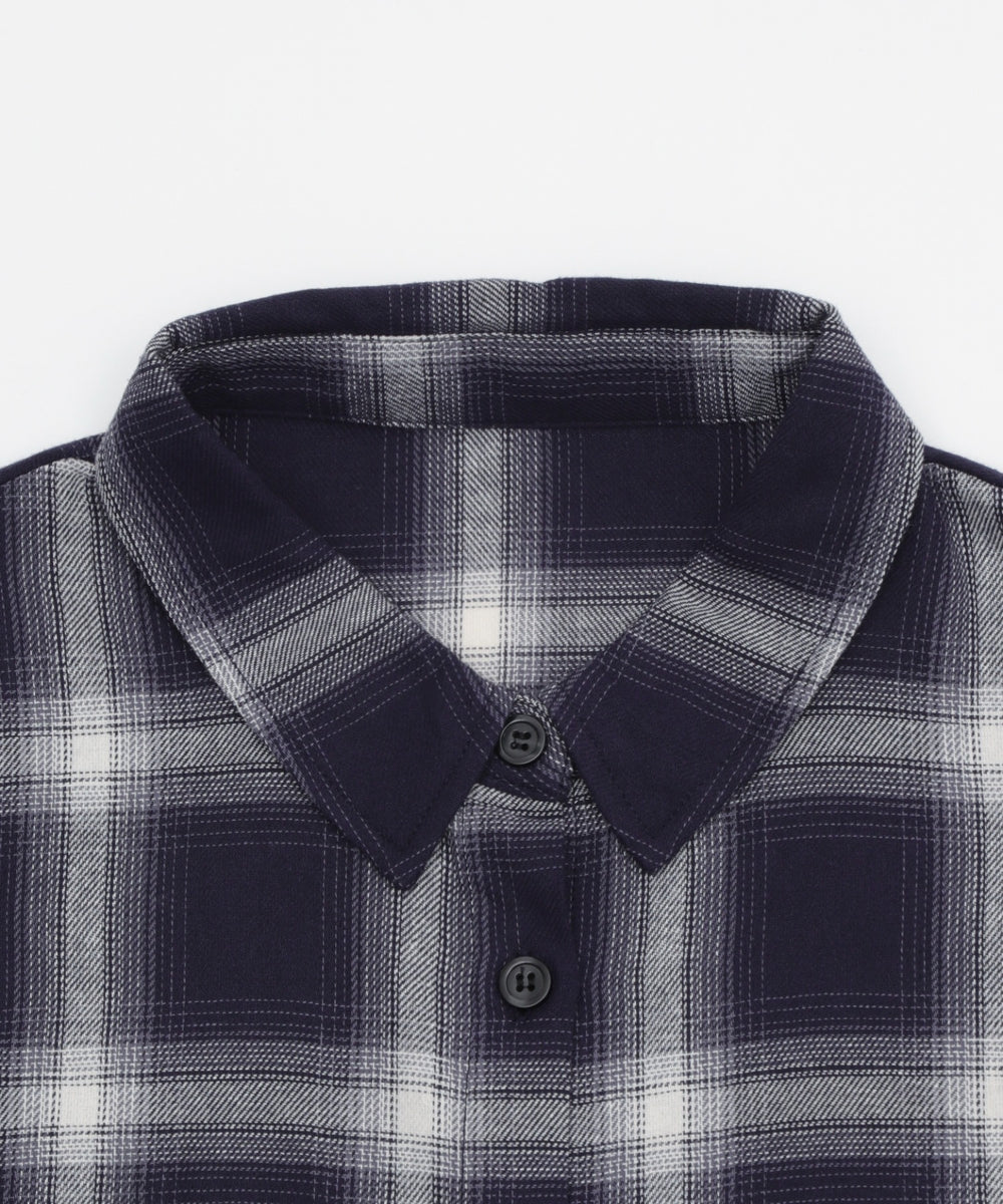 オープンショルダーチェックBIGシャツ