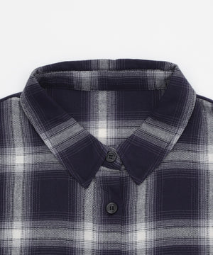 オープンショルダーチェックBIGシャツ