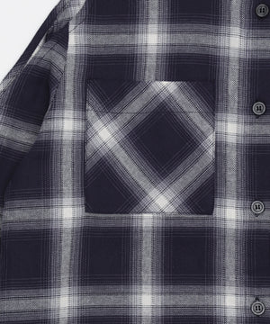 オープンショルダーチェックBIGシャツ