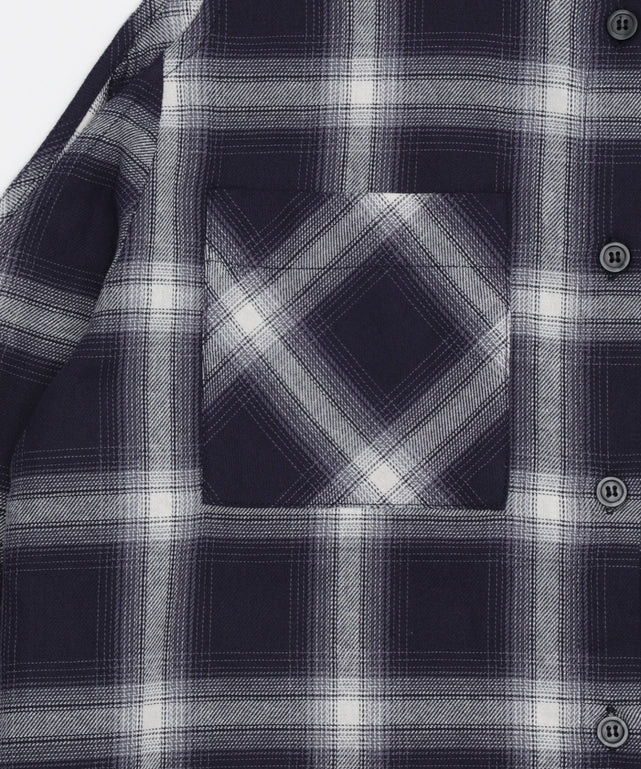 オープンショルダーチェックBIGシャツ