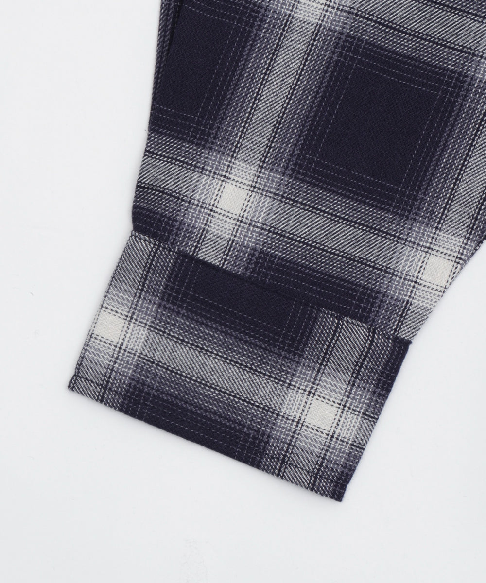 オープンショルダーチェックBIGシャツ