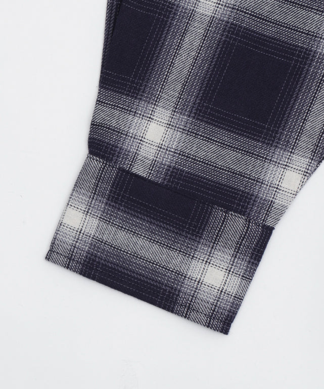 オープンショルダーチェックBIGシャツ