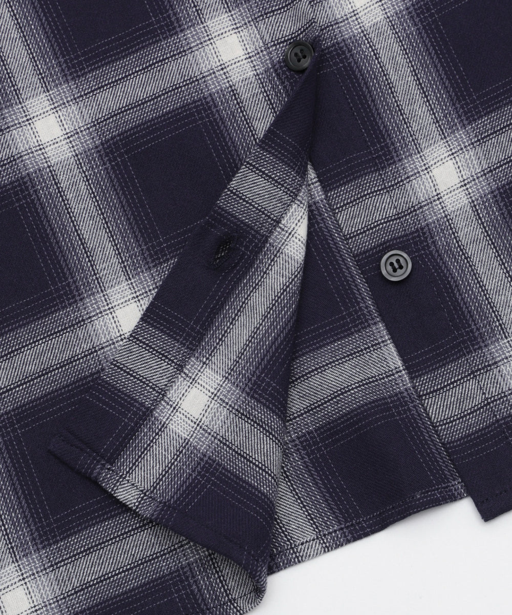 オープンショルダーチェックBIGシャツ