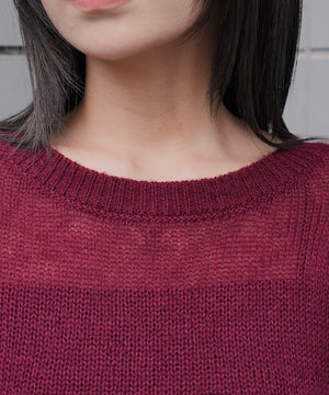 モヘアタッチダメージショートニット