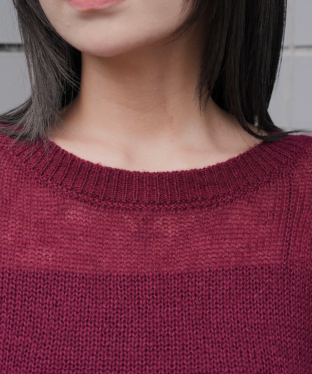 モヘアタッチダメージショートニット