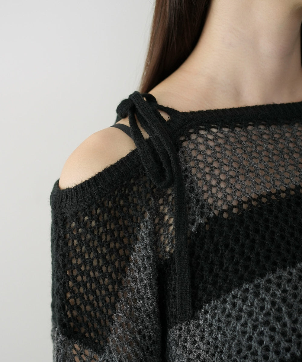 モヘアタッチ2WAYワンショルニット