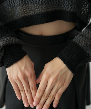 モヘアタッチ2WAYワンショルニット