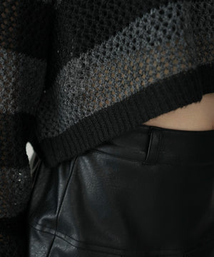 モヘアタッチ2WAYワンショルニット