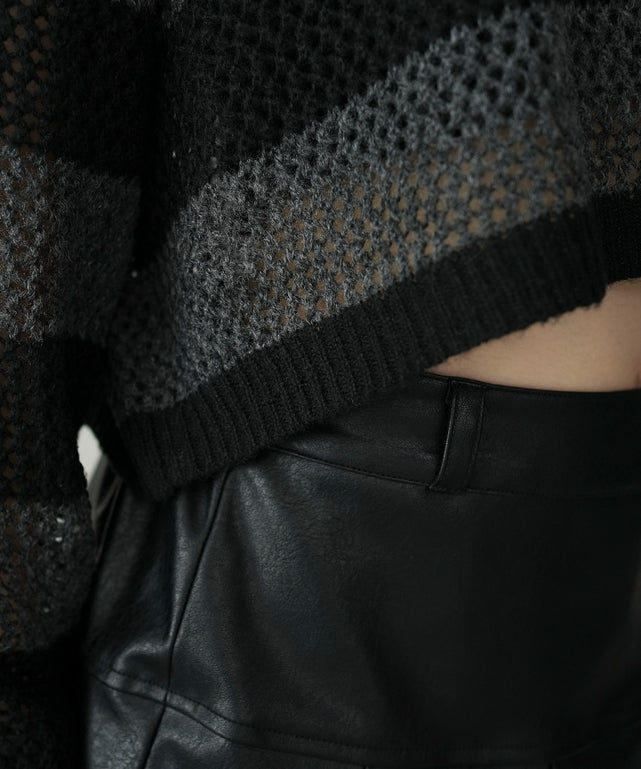 モヘアタッチ2WAYワンショルニット