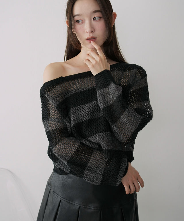 グレーボーダー  モデル：163cm F着用