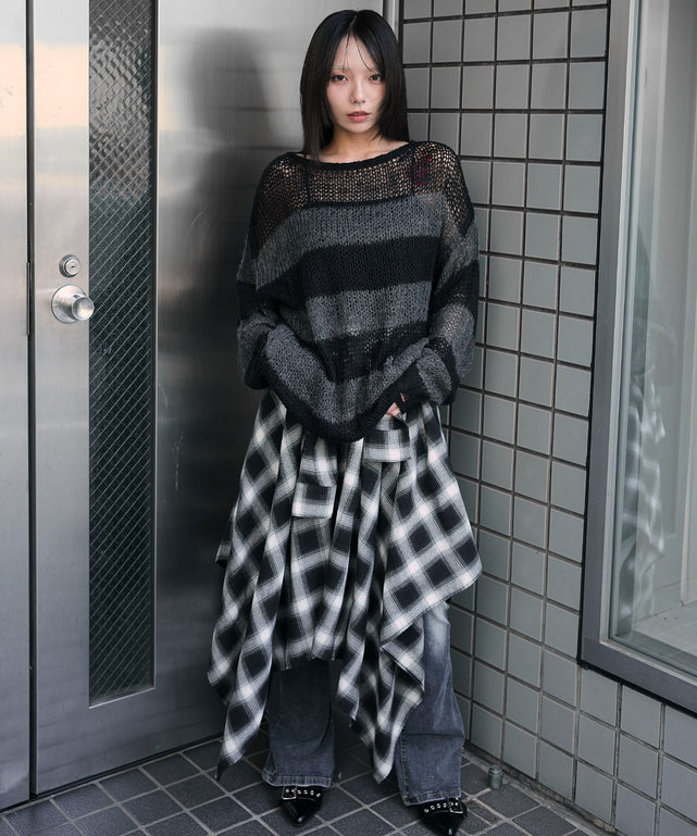 グレーボーダー　モデル：159cm F着用