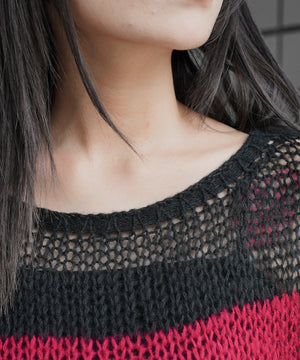 モヘアタッチボーダーBIGニット