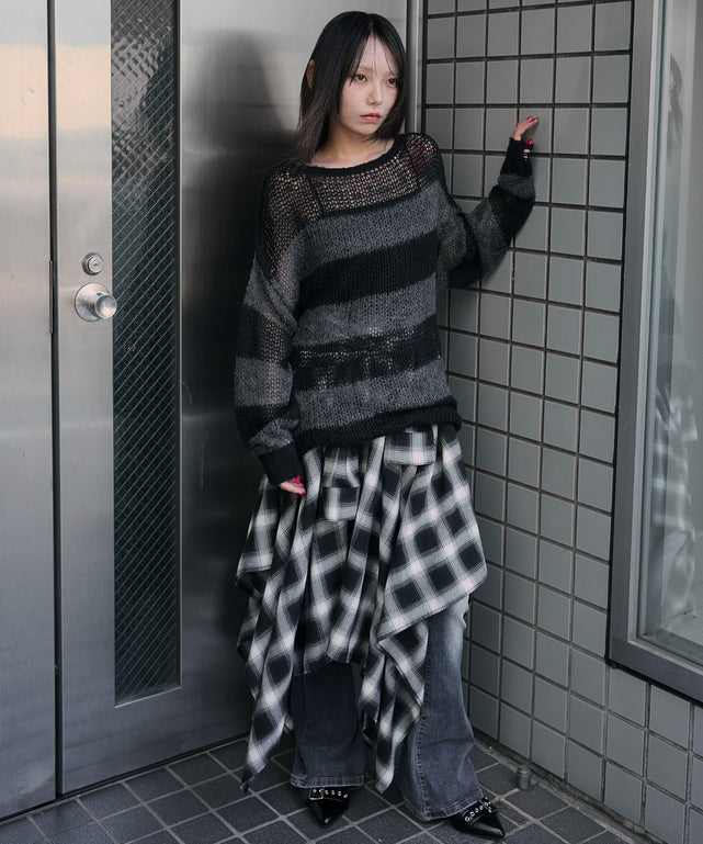 グレーボーダー　モデル：159cm F着用