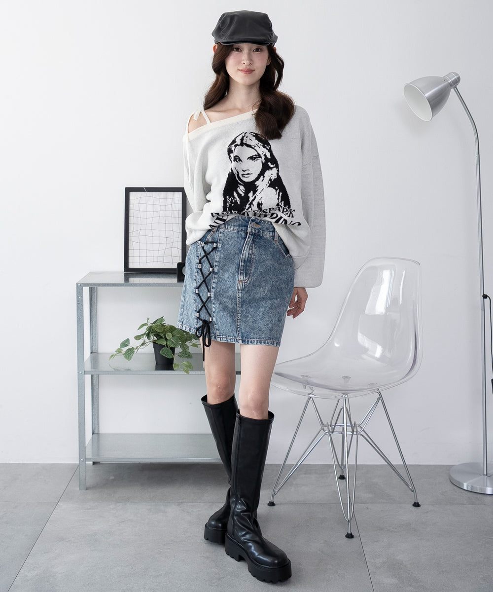 デニム中濃加工 モデル：163cm F着用