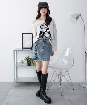 デニム中濃加工 モデル：163cm F着用